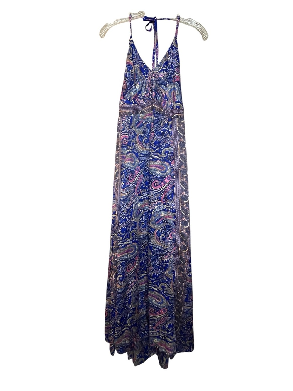 Sacred Threads Blue and Pink Paisley Maxi Dress Sz OS